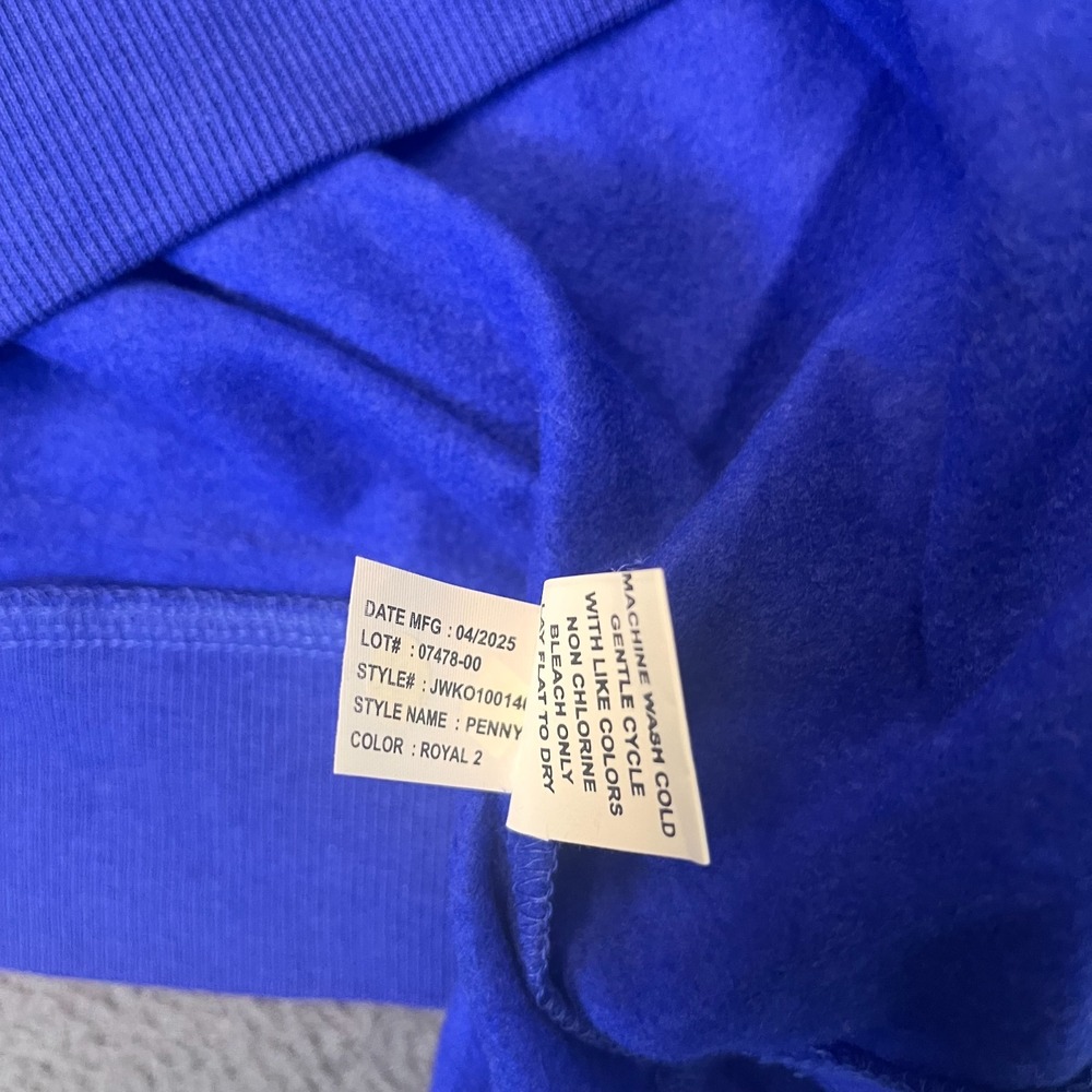 Johnnie-O‎ Womens Sz Lg Penny Sweatshirt Pullover Royal 2 Blue Cotton Modal Golf - Picture 6 of 8